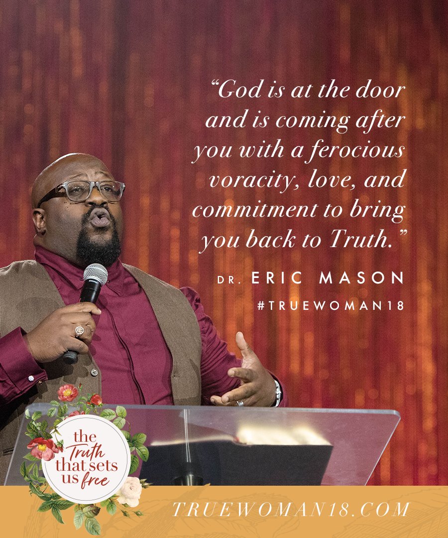 ReviveOurHearts's tweet photo. "God is at the door and is coming after you with a ferocious voracity, love, and commitment to bring you back to Truth." @pastoremase #TrueWoman18 https://t.co/CVia7rTFBo