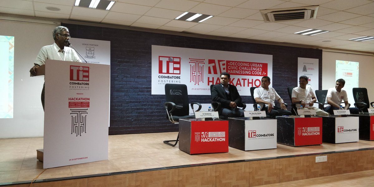 founderpassion's tweet photo. Our Chairman Dr. Selva Kumar leads #TiEhackathon2018 on #Civicchallenges in #Coimbatore #Codekovai #code4Change https://t.co/nYWoBR7FUW