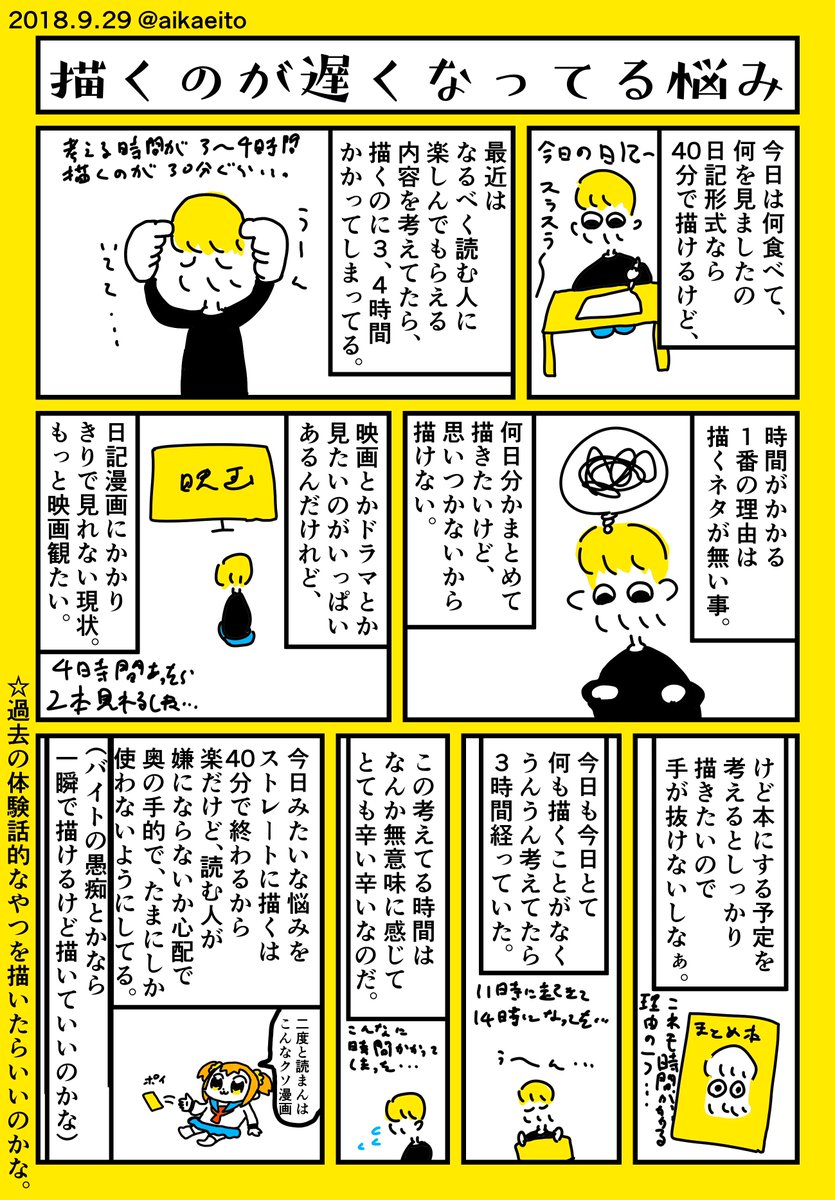 描くのが遅くなってる悩み 