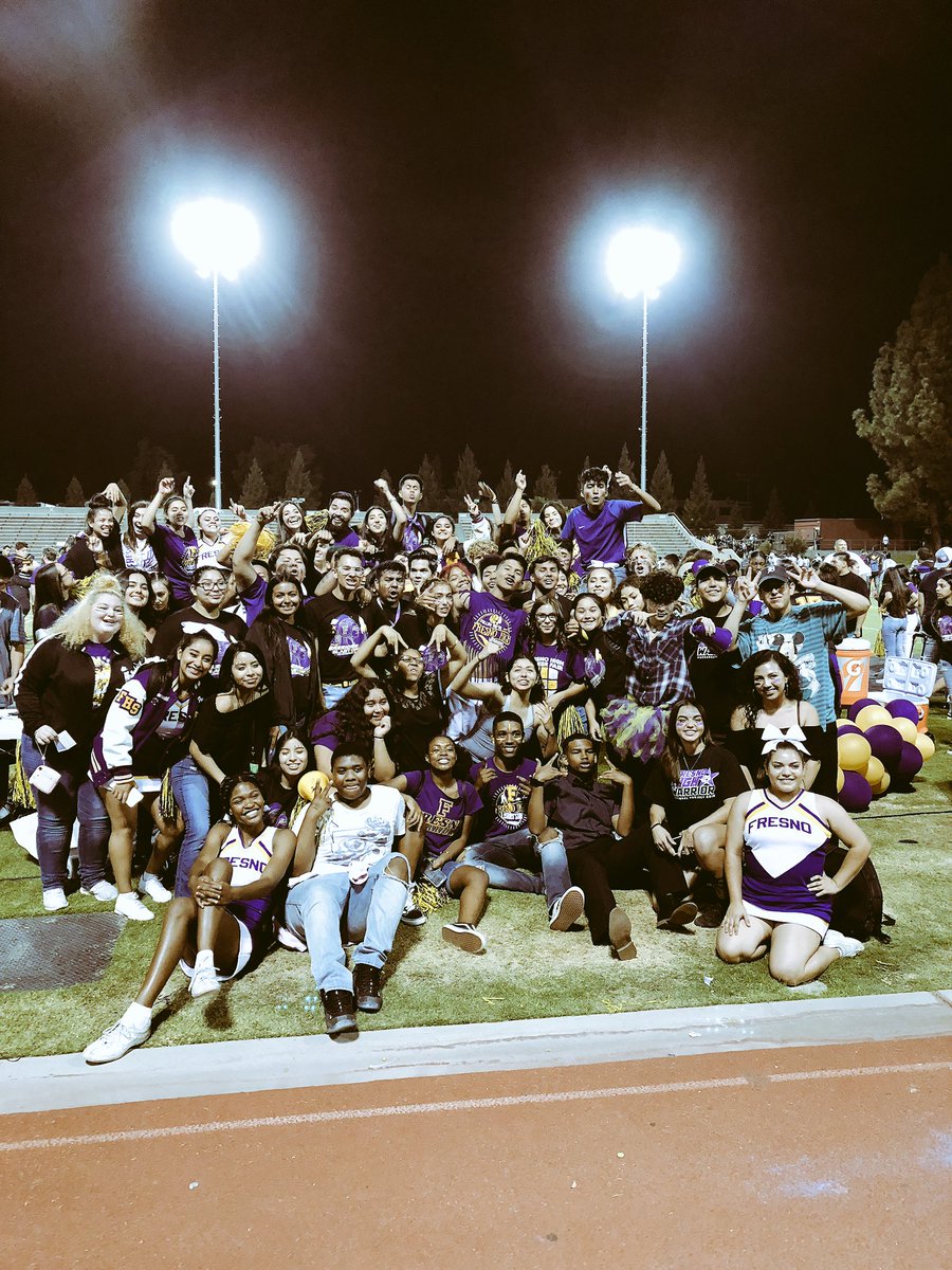 Students postgame celebrate a great Fresno High Homecoming victory. GO WARRIORS!! <a href="/fresnounified/">Fresno Unified</a>