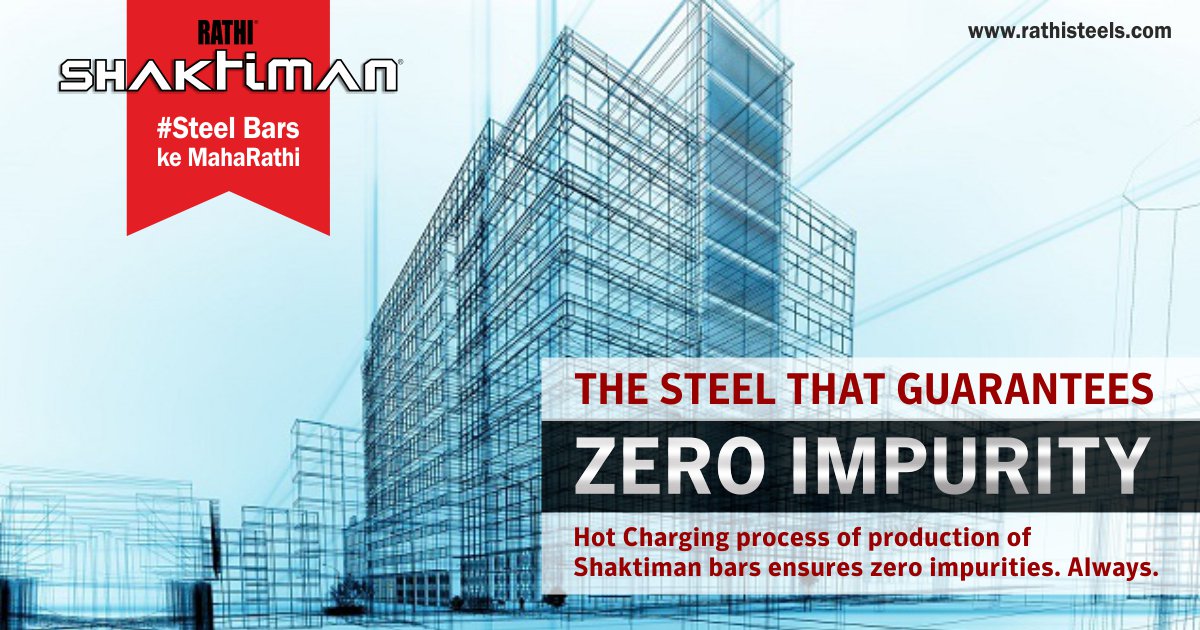 RathiSteelbars's tweet photo. Why opt for impurities in your steel bars? Choose Rathi Shaktiman whose hot charging process of production guarantees zero impurities. And, in turn, enhanced strength and efficiency Build a strong foundation with the steel bars those have earned the nickname #SteelBarsKeMaharathi https://t.co/9tyA761SCG