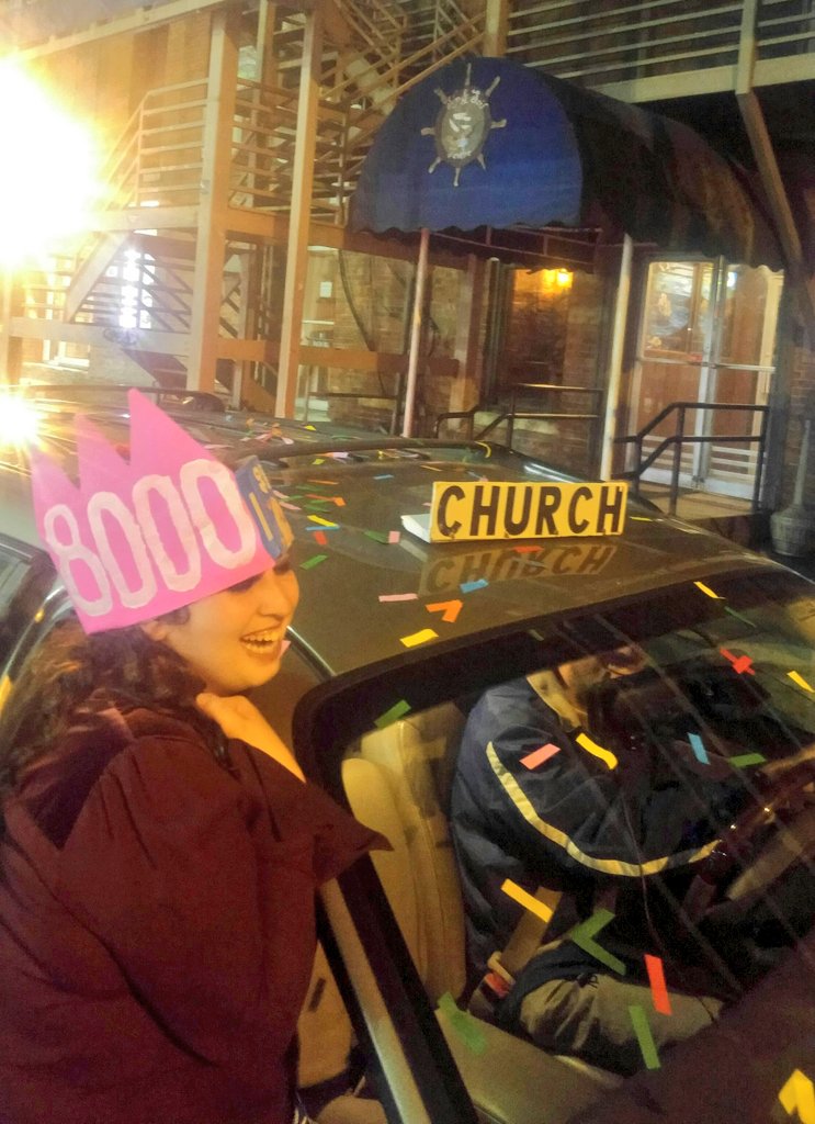 RedemptionNY's tweet photo. Safe ride #8000 goes to Annie! 🎉  Congrats on winning the gift bag + @DominosK3 gift certificate. And the confetti canon was a nice touch. 🎊 #OneontaRides #Oneonta #outreach #KindnessMatters #SafeRides #church https://t.co/zSW6KZOenS