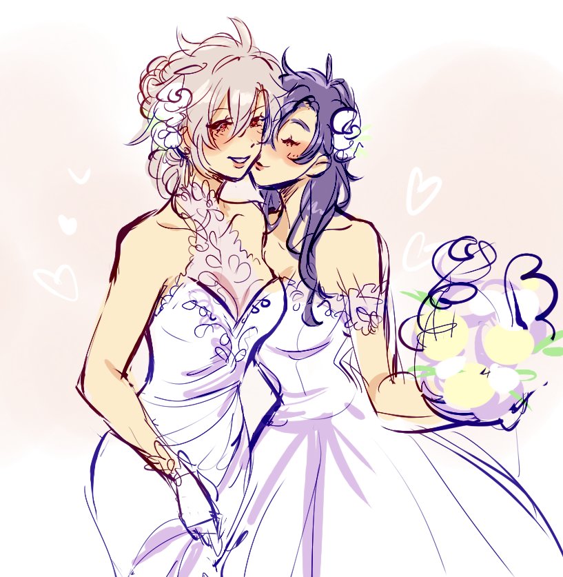 hey everyone heres my latest otp except as girls .. .. bcuz i can only draw girls when i'm tired ..... anyways rean/crow is my life now!! play cold steel!!!