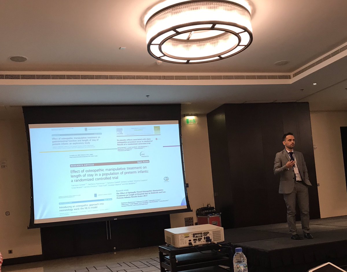 osteobcn's tweet photo. This guy and this project. The Ne-O Project as an example of a robust, solid and sucsessfull osteopathic research project. The President of @COMEColl Mr. @CerritelliF presenting the evidence in #EOC2018 #emiratesosteopathicconference https://t.co/rciE3nkVT8 https://t.co/7sWOI0xXmd