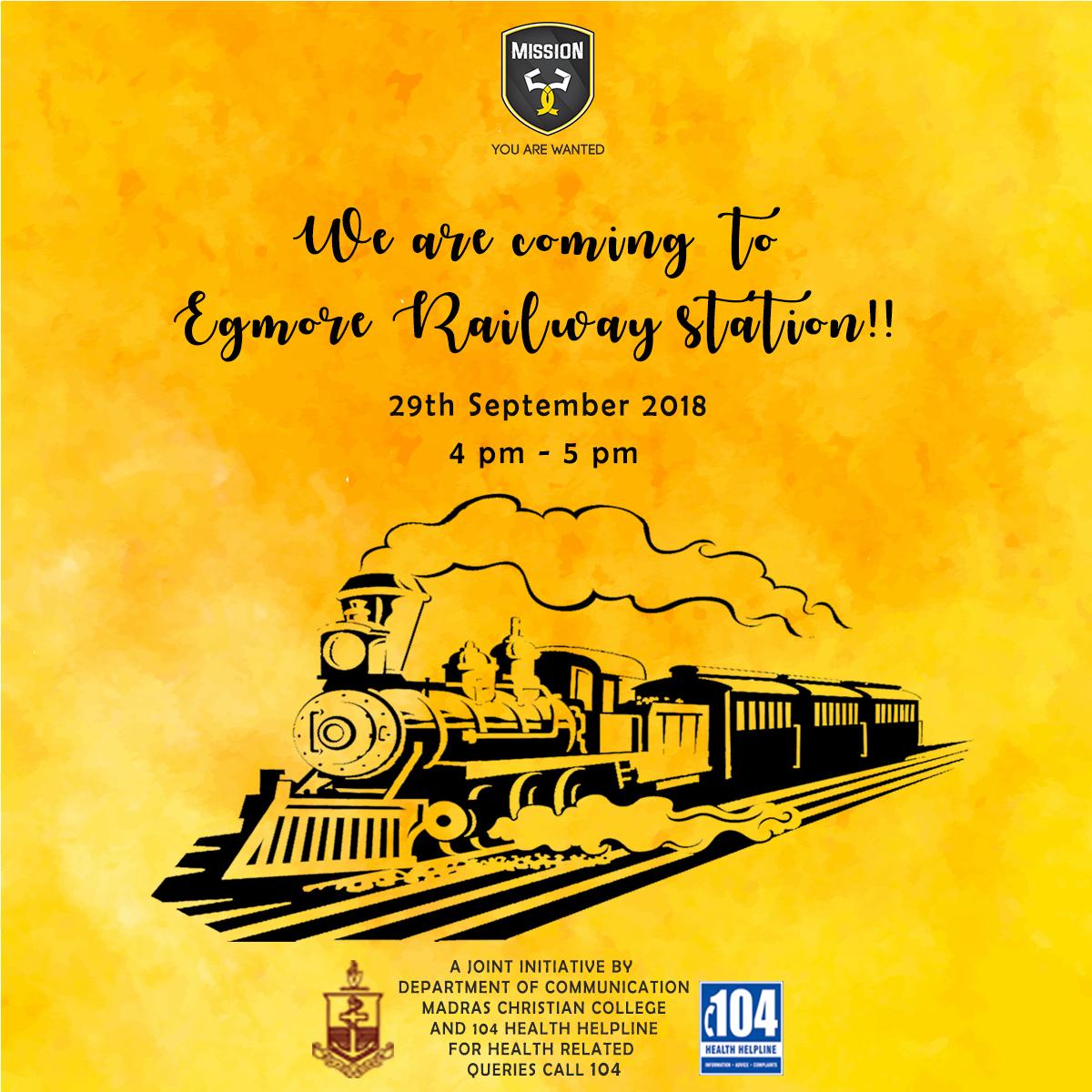 ByMission55's tweet photo. Mission55 is coming to #chennai #egmore on platform number 4 between 4 to 5pm. #southernrailways #railways @SRailwayIndia @GMSRailway @DrmChennai @RailMinIndia #train #railways https://t.co/kYxwCYwU0c
