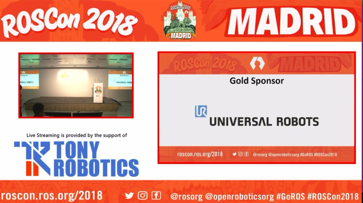 JafarUruc's tweet photo. The ROSCon2018 live stream just started at https://t.co/gLShxOvcAu 😍, thanks to everyone who made this possible ❤️ #ROSCon2018 #GoRos https://t.co/IJPM0tS7bU