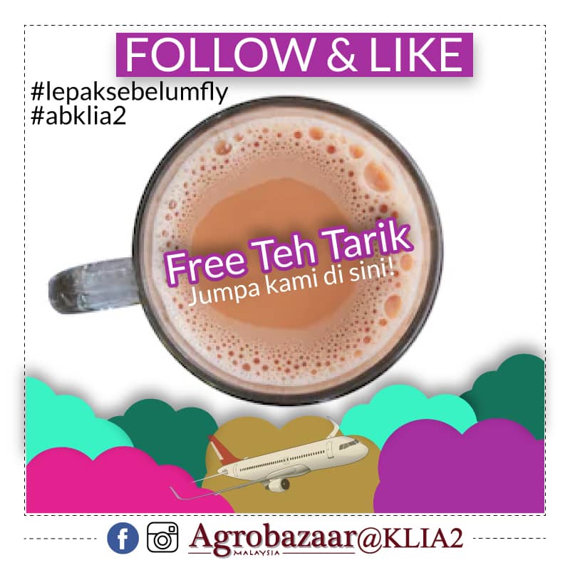 Melaka_abo's tweet photo. Jangan lepaskan peluang menikmati Teh Tarik Percuma di AgroBazaar Malaysia KLIA2.

Anda juga boleh muat turun aplikasi Agrobazaar Online di apple store dan play store untuk menikmati set menu special kami dengan harga yang menarik.

#abklia2 #lepaksebelumfly #agrobazaaronline https://t.co/zo4atJCLDr