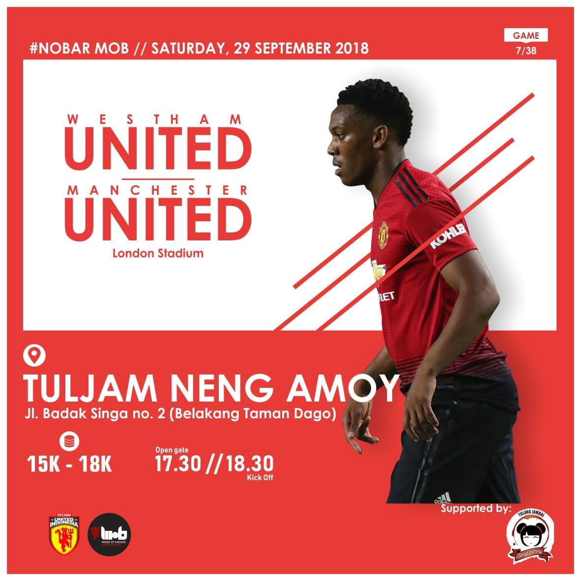UtdIndonesiaBDG's tweet photo. #NobarMoB Premier League GW7 | WHU vs MUFC | saturday, september 29 2018 |Tuljam neng amoy Jl.Badak singa No.2 Bandung | Open Gate 17.30 - Kick Off 18.30 | FDC 15k/18k
Bagi km yg akan melakukan pendaftaran membership bisa dilakukan pada saat fun futsal rabu / nobar nanti. https://t.co/XoK2MMiKAe
