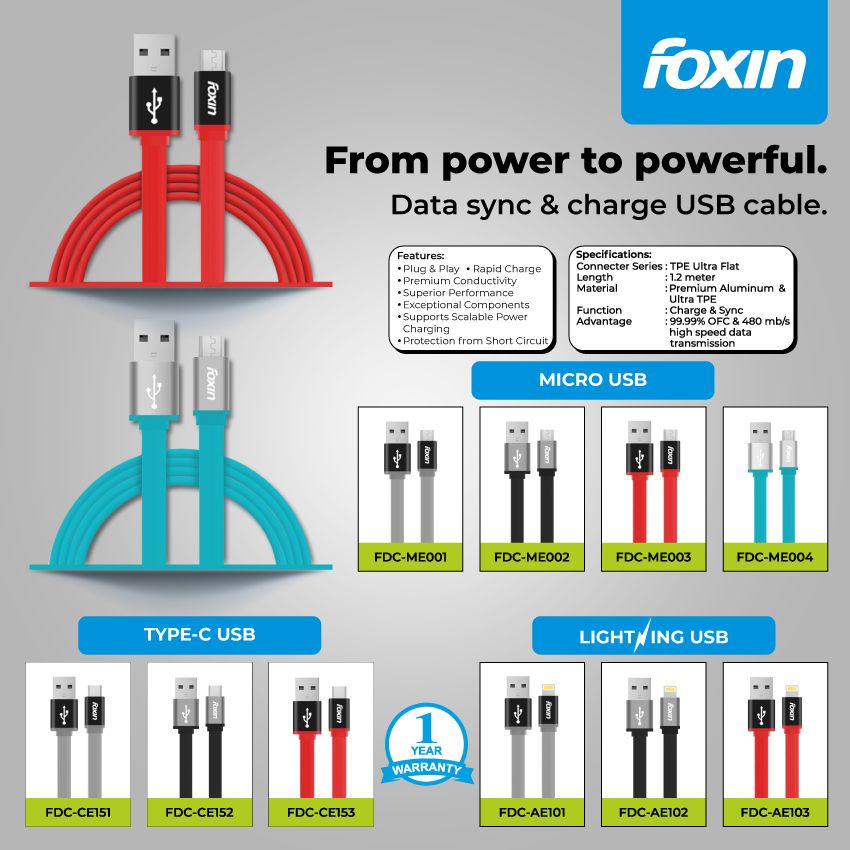 foxinindia's tweet photo. Enjoy the fast Charging and Data transmission, to share all your memories with our flat USB cable made of premium quality aluminium material.

#Foxin #usbwire #accessories #usb #charge #Aluminiumwire #usbcable #Strongcable #microusbcables #technology #cablewire #datatransfer https://t.co/ZYJTtxAGCI