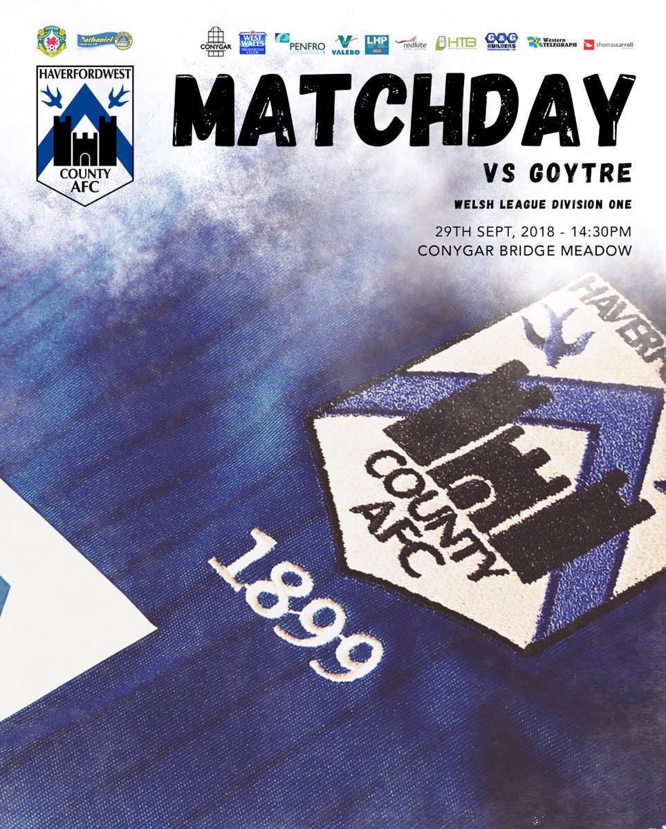 HaverfordwestFC's tweet photo. MATCHDAY
We return to Welsh League action today and are home against @GoytreFC, kick off is 2.30pm #WLD1 🔵⚽️🏴󠁧󠁢󠁷󠁬󠁳󠁿 https://t.co/NKc5RUxWeC