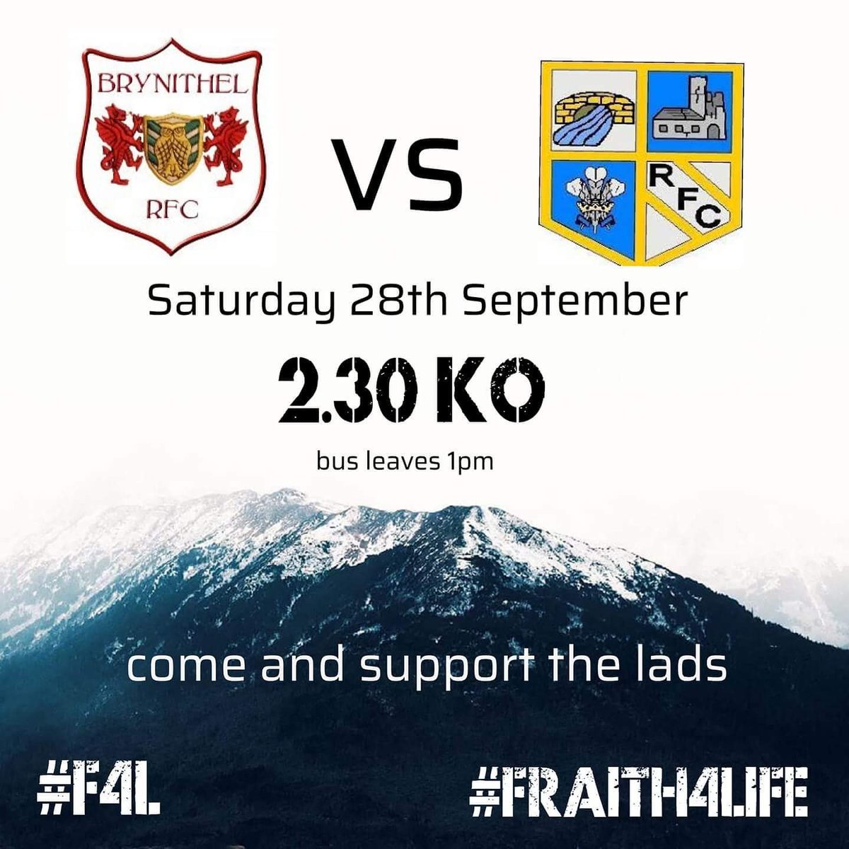 ****Local Derby****

We make a short trip to brynithel today for another local derby as we seek our first victory in division 3C, bus leaving 1pm come and support the lads! 🏉🔵⚫🔵⚫ #F4L #Fraith4life #oneteam