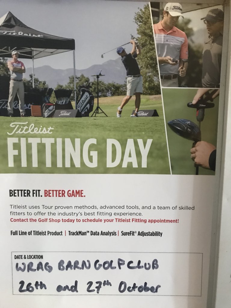 WragBarnProShop's tweet image. Titleist 2 Day Demo on Friday 26th &amp;amp; Saturday 27th October Contact us on 01793 766027 to get yourself booked in! 

#TS2 #TitleistSpeed #rydercup⁠ ⁠ #Titleist #fitting #fittingday #golfuk
