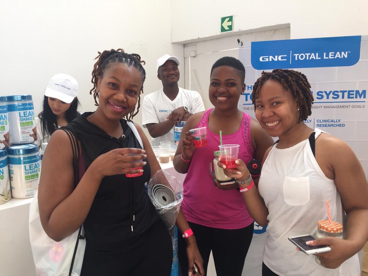 GNC_SA's tweet photo. Enjoying healthy #TotalLean snacks at the #COSMOFit fitness party this morning 🤸♀️ #GNCLiveWell #Fit https://t.co/ArNeJ3bdlS