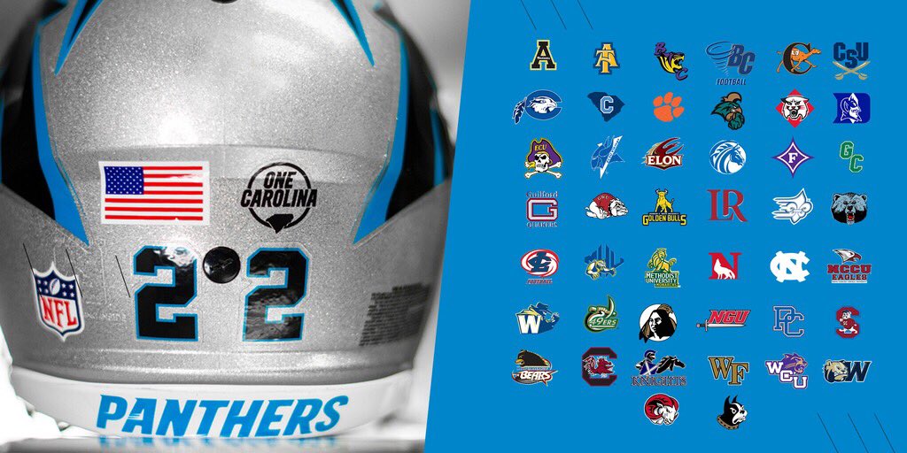 Thank you to all the NC &amp; SC schools wearing #OneCarolina helmet decals