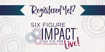 Have you registered yet? Join us Oct. 11-12 to create more income + impact in your coaching business #sixfigureimpact sixfigureimpactlive.com