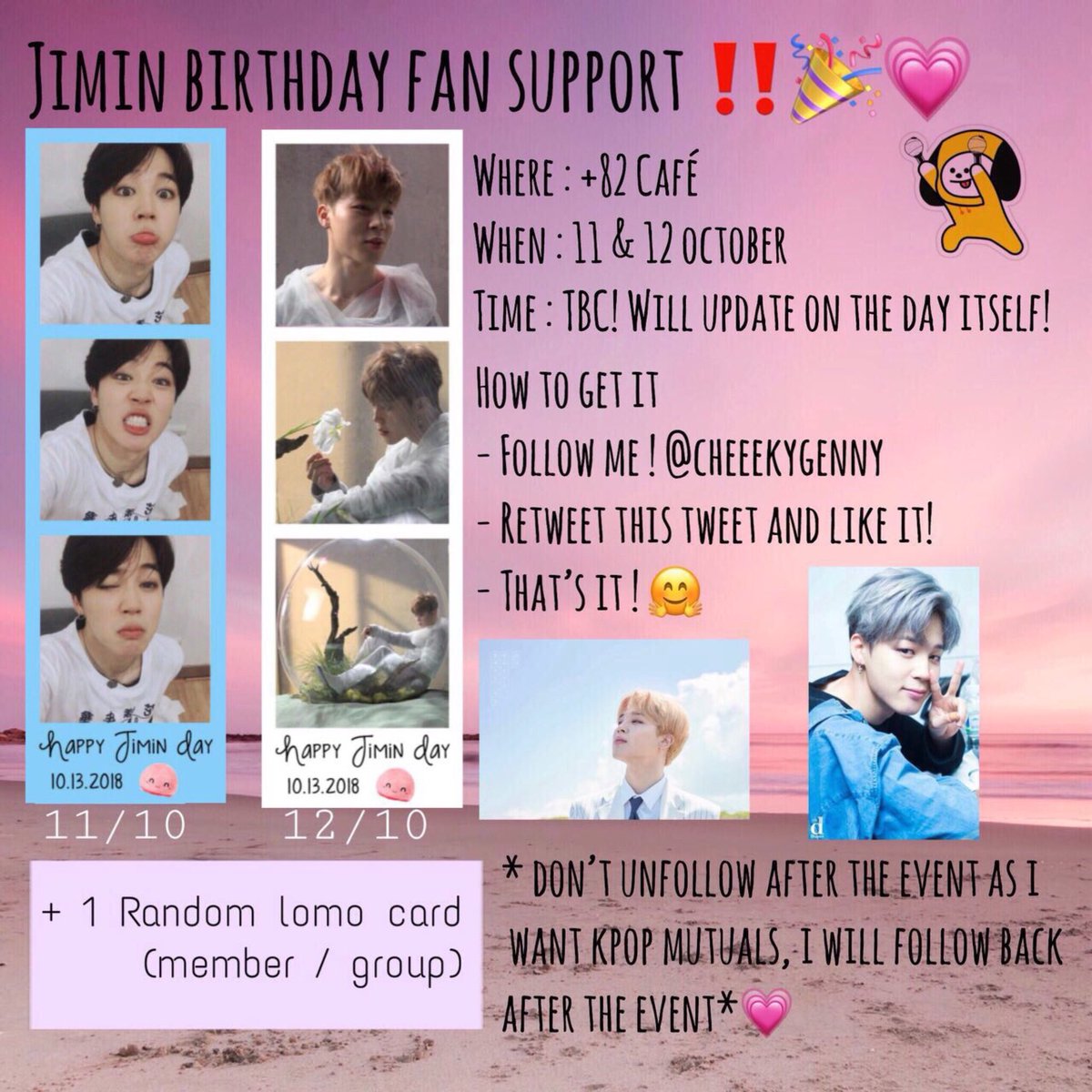 glossyjeonz's tweet photo. [HELP RT!] 
REPOST FROM PREVIOUS TWEET! 
I am printing 150 photo strips so do come down and take it! 💜 

- Strictly no reselling please! It’s my effort and money okay 😊 

See you guys there! 💜 
#JIMINCAFE #JIMINCAFESG https://t.co/zQ00NXer6Z