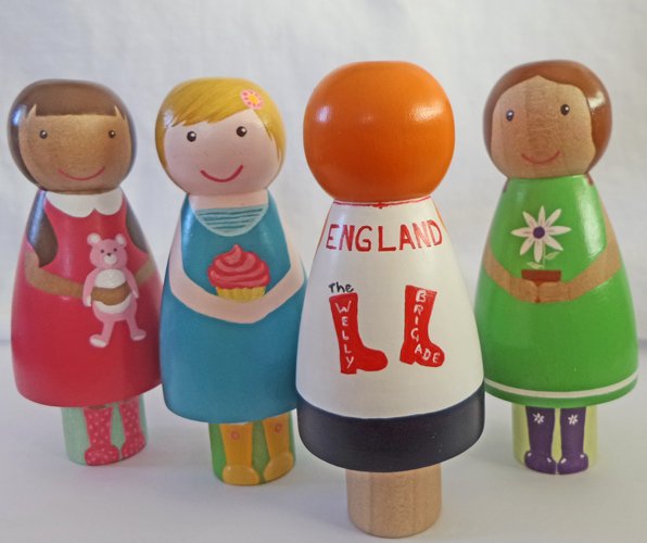 PegmalionCrafts's tweet photo. The Welly Brigade peg doll ornaments. #handmade https://t.co/mz3sbewlRK