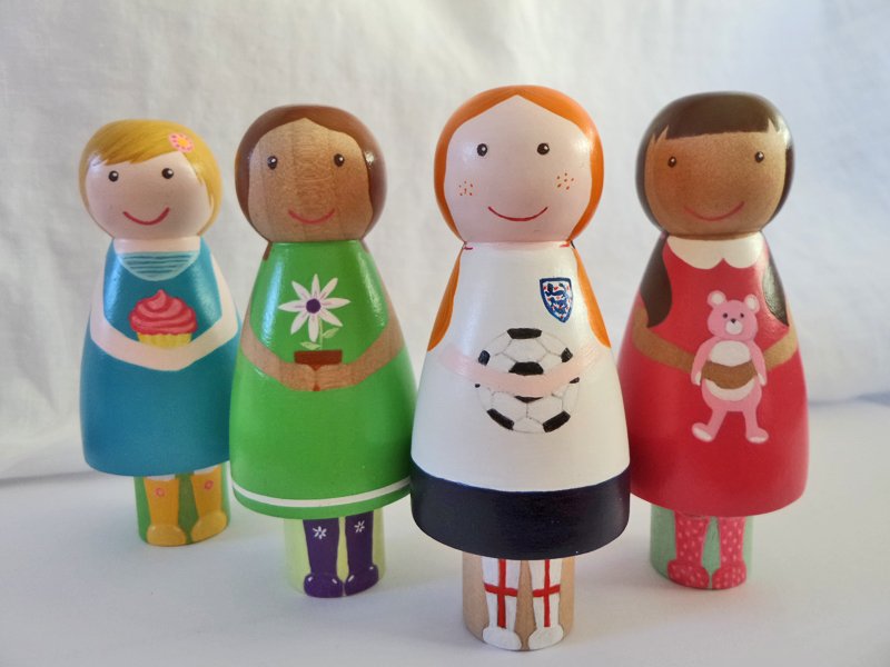 PegmalionCrafts's tweet photo. The Welly Brigade peg doll ornaments. #handmade https://t.co/mz3sbewlRK
