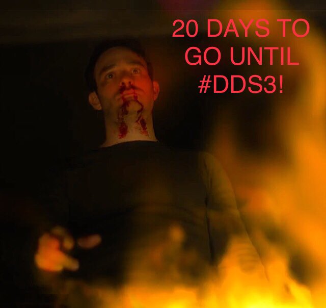 charliecoxfans's tweet photo. 20 DAYS UNTIL #DaredevilSeason3! #ReadyForDDS3 #Daredevil #MattMurdock #DDS3Countdown #LetTheDevilOut #CharlieCox 😈 https://t.co/xGPS7Ozspo