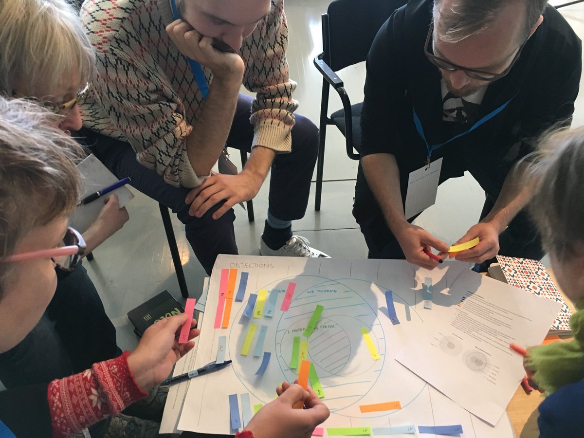 leyla_nasib's tweet photo. Collective decision making exercise at a Decentralized Orgs tools workshop #socialtools2018 #D4CR https://t.co/fxk7UQq3Xz