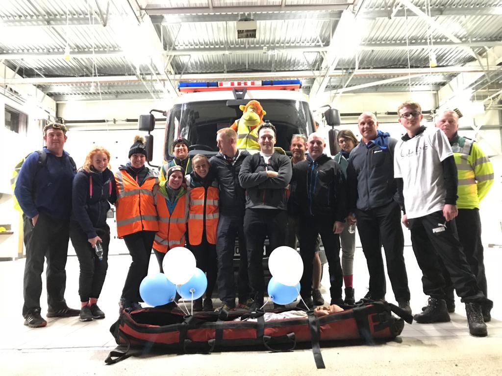 LFRS_USAR's tweet photo. @LFRS_USAR welcomed members of @Stable_Lives to Chorley fire station at 0200hrs for a rest stop during their 24hr charity walk, great work for a very worthy cause. #MentalHealthMatters #SL2018 @LancashireFRS @StnMgr_USAR https://t.co/uxwMAQ4WFv