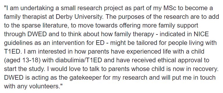 diabeticswithed's tweet image. Posted on behalf of researcher Fiona Kennon. #T1ED  #diabulimia #researchstudy  #medicalresearch #T1D #type1diabetes #eatingdisorders