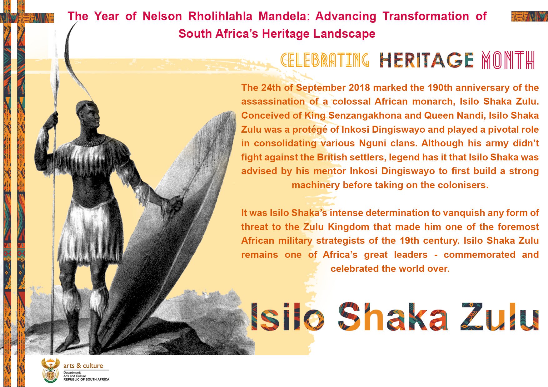 Min Nathi Mthethwa 24 September Marked The 190th Anniversary Of The Assassination Of A Colossal African Monarch Isilo Shaka Zulu Conceived Of King Senzangakhona Queen Nandi Isilo Shaka Zulu Min Nathi Mthethwa 24 September Marked The 190th Anniversary Of The Assassination Of A Colossal African Monarch Isilo Shaka Zulu Conceived Of King Senzangakhona Queen Nandi Isilo Shaka Zulu