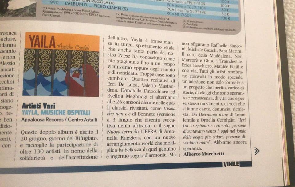 Lu_Valori's tweet photo. Grazie a Vinile e ad Alberto Marchetti per la bella recensione di #Yayla - Musiche ospitali, il doppio cd prodotto da @CentroAstalli e Appaloosa records che contiene anche la nostra "Taranta Migrante" :-) #traindeville
[Per acquistare il cd] ⇨
https://t.co/8xqME1Nx68 https://t.co/673XinfmWA
