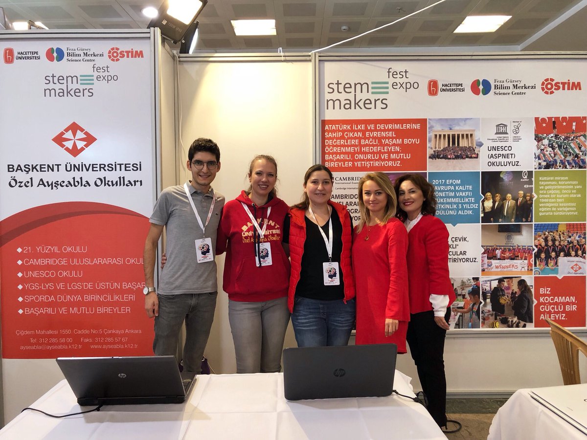 ayseablaschools's tweet photo. Başkent Üniversitesi Özel Ayşeabla Okulları olarak STEM Makers Fest Expo’ da yerimizi aldık. Atölye çalışmalarımıza katılmak üzere 29-30 Eylül 2018 tarihlerinde standımıza bekliyoruz✅ #başkentüniversitesi #ayseablaschools #stemmakersfest #stemeducation #robotics #coding https://t.co/CPVq7GB2SI