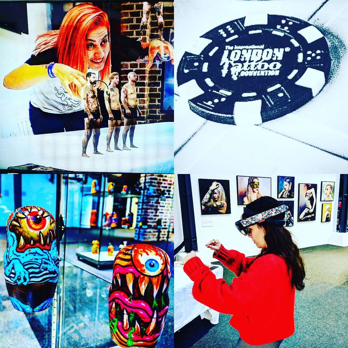 DoubleMeVR's tweet photo. Mixed up reality & tattoo weekender showtime at #londontattooconvention @LondonTattooCon with holographic body art experience @BiffyClyro #DotsToLines #NRStudio #LoopSpace @Dazed @RavensbourneUK @ChrisSzkoda @jamesemarks @HoloLens @SUBPAC #MixedReality #PsychFi โฎ๏ธโ๏ธ๐ฅ https://t.co/2HlWlyBTV6