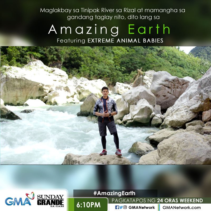 gmanetwork's tweet photo. Samahan natin si @dongdantes sa Tinipak River ngayong Linggo sa #AmazingEarth!
#AmazingEarthDaredevils https://t.co/OSehRqW0Cx