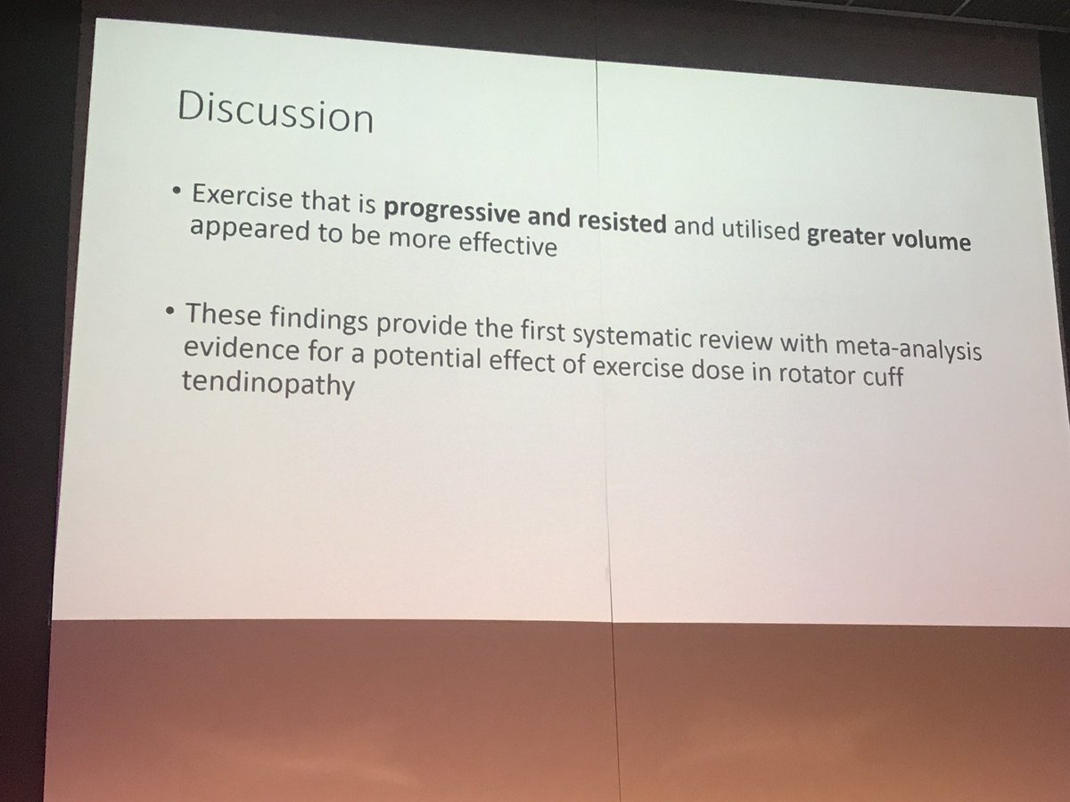 lorenzo_masci's tweet photo. Volume of exercise more effective than high load in rotator cuff rehab. Progression important as well.  interesting systematic review https://t.co/7uaPaAbPnh