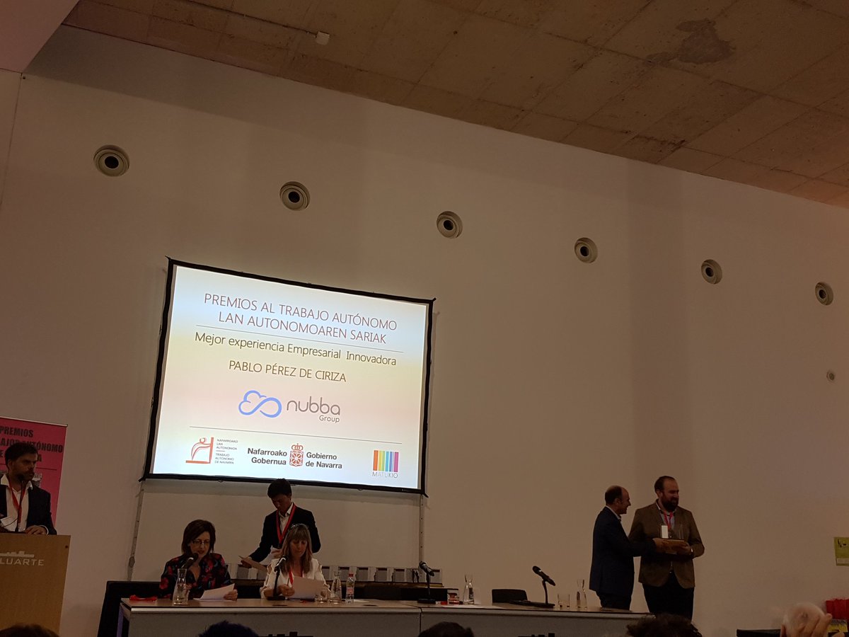 AJE_Navarra's tweet photo. ¡Enhorabuena a Pablo Pérez de Ciriza de Nubba Group @RescueOnTime, premio a la mejor experiencia empresarial innovadora de los Premio al Trabajo Autónomo https://t.co/IpTO1K4GBJ