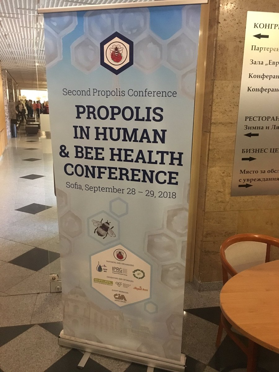 BeeVitalUK's tweet photo. Great to be attending the 2nd Annual International Conference on #Propolis in Human &amp; Bee Health, in Sofia. Some excellent speakers from all over the world, sharing their research and insights. #research #savethebees #Sofia https://t.co/maEIIelTOu