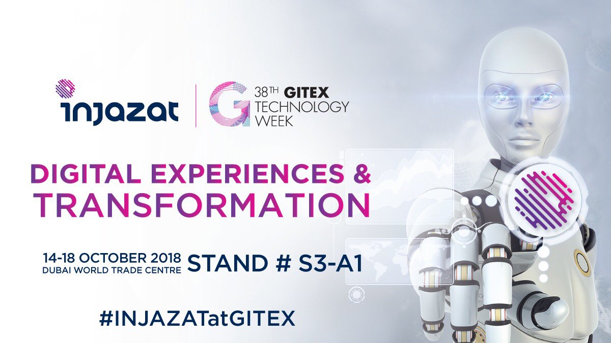 core42_ai's tweet photo. This year at Gitex we will be showcasing Digital Experiences and Transformation.  Our interactive stand promises to immerse visitors into the transformative solutions we offer.  Be sure to visit and experience the future with your own eyes. #gitex2018 #INJAZATatGITEX https://t.co/iKSNAUebTL