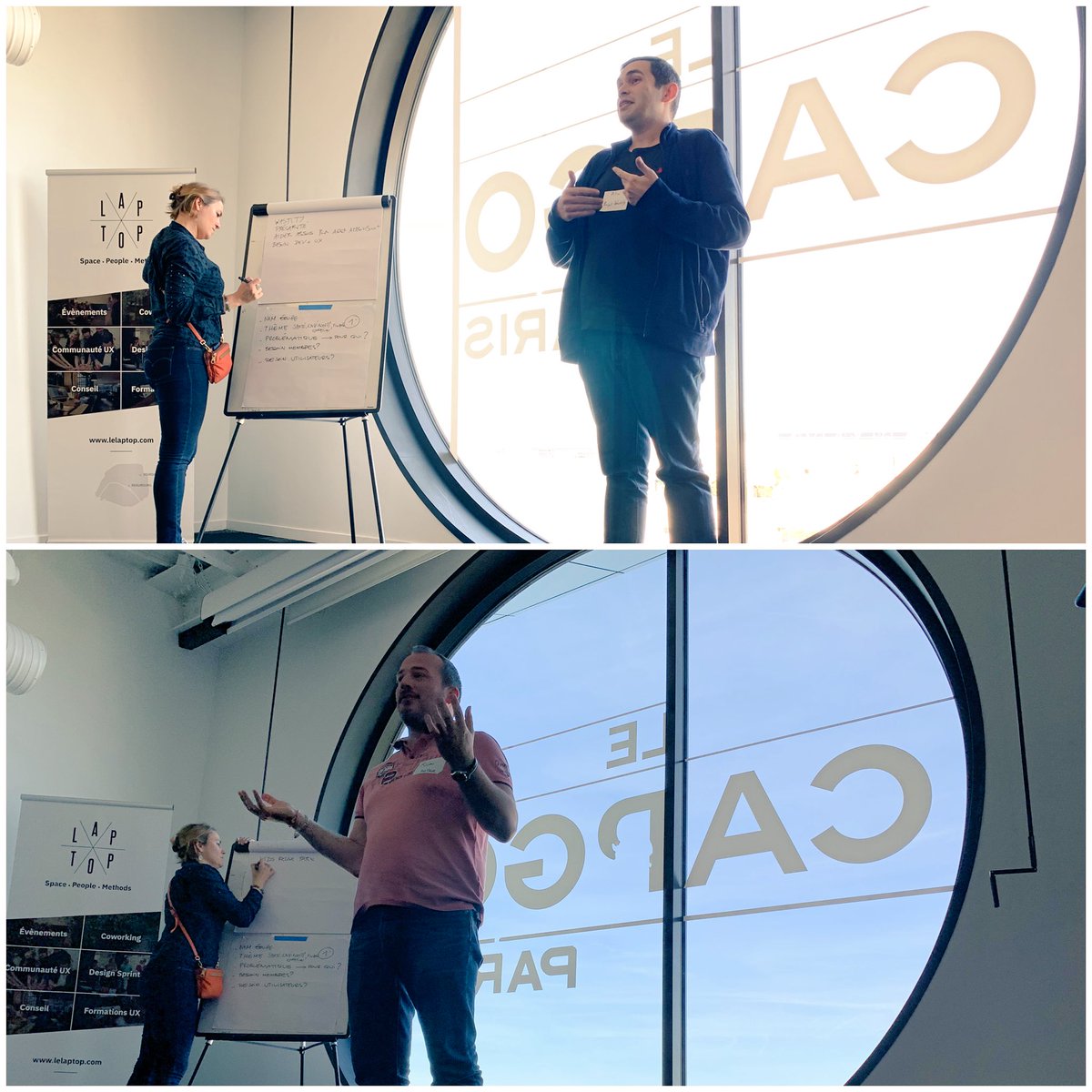 cooperathon's tweet photo. Les porteurs/porteuses des différents projets pitchent leur concept en une minute aux autres participants. L’occasion pour certains de les convaincre de rejoindre leur projet. 😏
#Cooperathon18 @cooperathon @BRED_BP @leCargoParis @gfiinformatique @Le_Laptop @makesense https://t.co/pXOBlkslbD