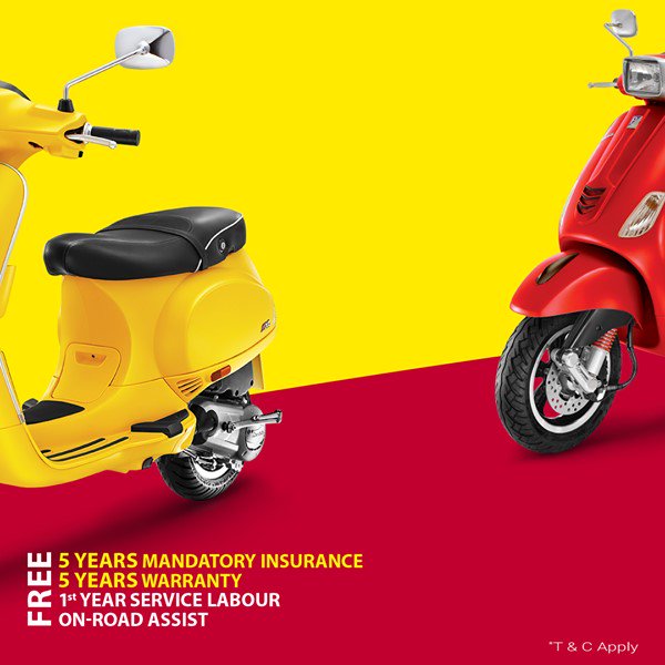 alphaamotors's tweet photo. Vespa brings you an offer that will light up your day! The 5X Fun Offer is just the right reason to get the Vespa of your dreams. #LiveMoreVespa #AlphaMotors #Weekend #Aurangabad #offer #ContestAlert #Marathwada https://t.co/vien7157Fw