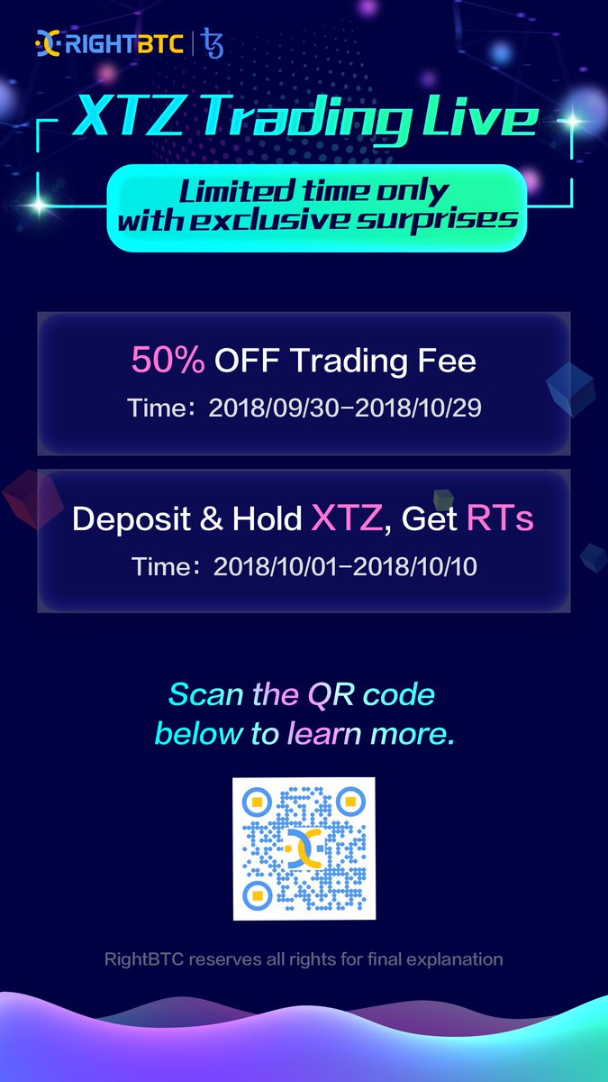 We are proud to announce that tomorrow we will launch <a href="/tezos/">Tezos</a> $XTZ trading on RightBTC! The <a href="/TezosFoundation/">Tezos Foundation</a> has done a wonderful job with this project with their #DPOS baking mechanism, and for a limited time we will halve #trading fees! Go to rightbtc.com for details.