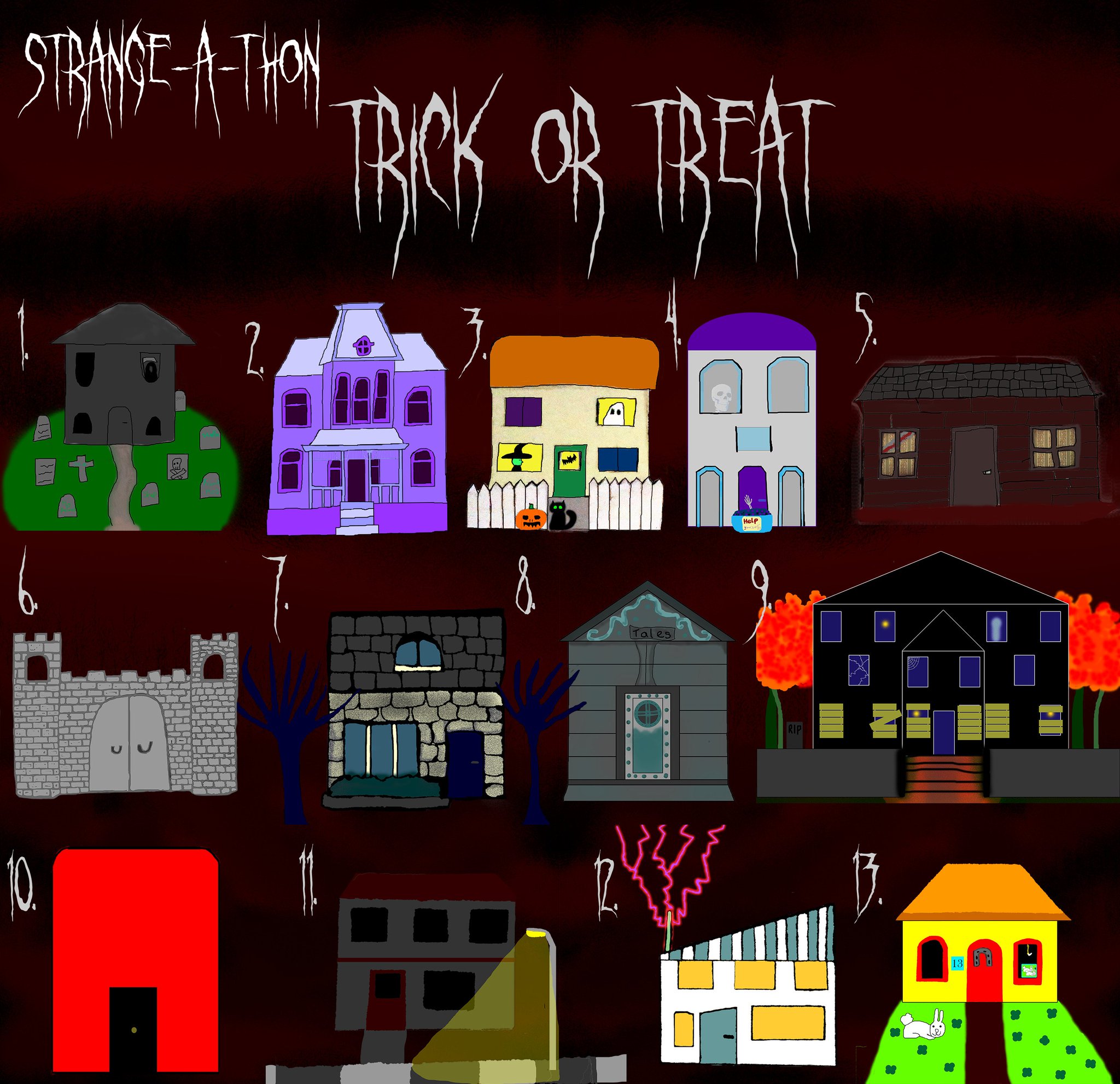 A map of 13 Houses that correspond to each main challenge.