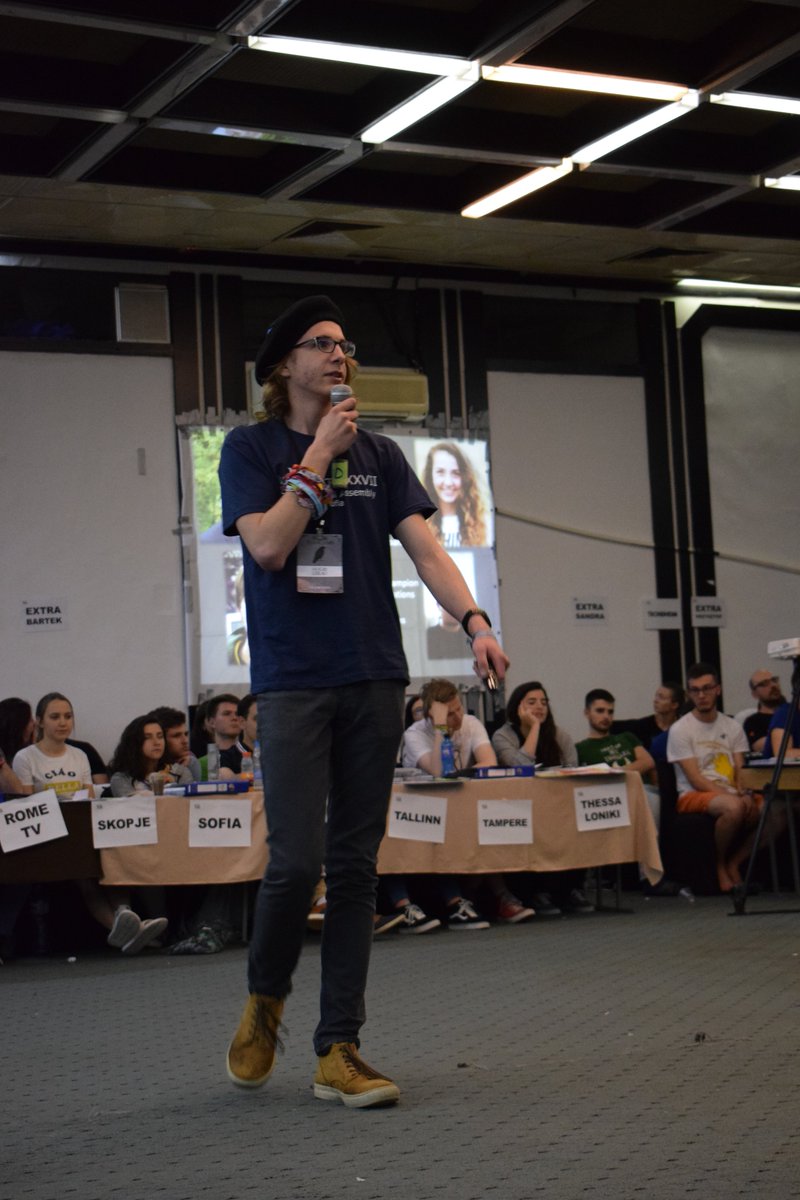 pmfrance18's tweet photo. Throwback to when we presented PM 2018 France at BEST General Assembly Sofia 2018!
Hugo, our Corporate Relations coordinator represented the organisers to present the project and to give some updates in front of the delegates from Local BEST Groups and international members 😀 https://t.co/RVLfYdLNQE