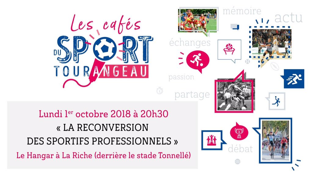 CST_37's tweet photo. [RAPPEL]

🗓 Le premier Café à lieu lundi soir 20h30 au Hangar (La Riche) 🗓

Au programme : " La reconversion des sportifs professionnels"

Pour y assister, il est toujours possible de pré-réserver en ligne à l'adresse suivante : https://t.co/W0zqGsE8z7            #Tours #CST37 https://t.co/mOQJPyw7Zv