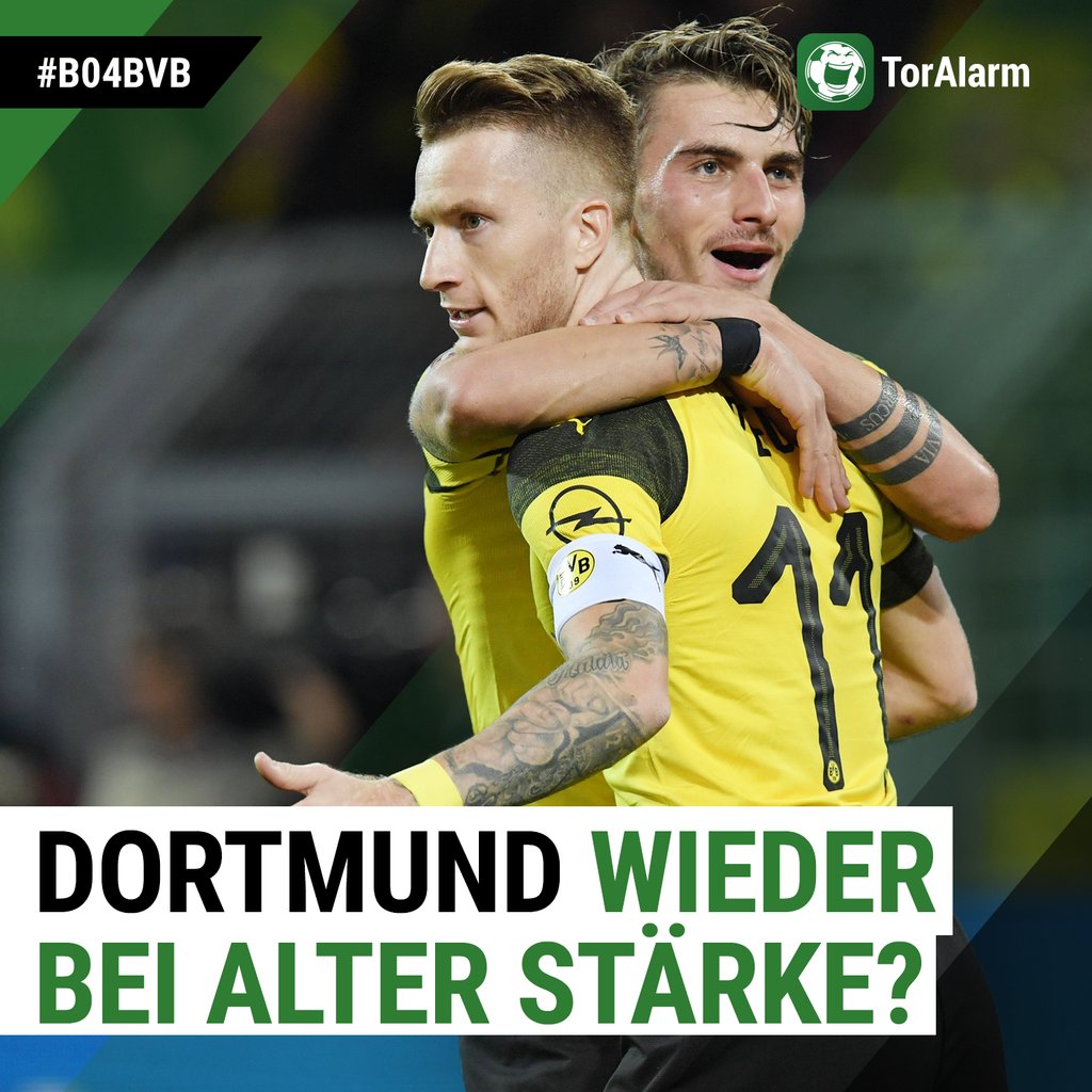 toralarm's tweet photo. Kann Dortmund das 7:0 gegen Nürnberg heute mit einer guten Leistung gegen Bayer 04 bestätigen und zu alter Stärke zurückfinden? #bvb #b04bvb #bundesliga #topspiel #toralarm https://t.co/g5YqgfnRag