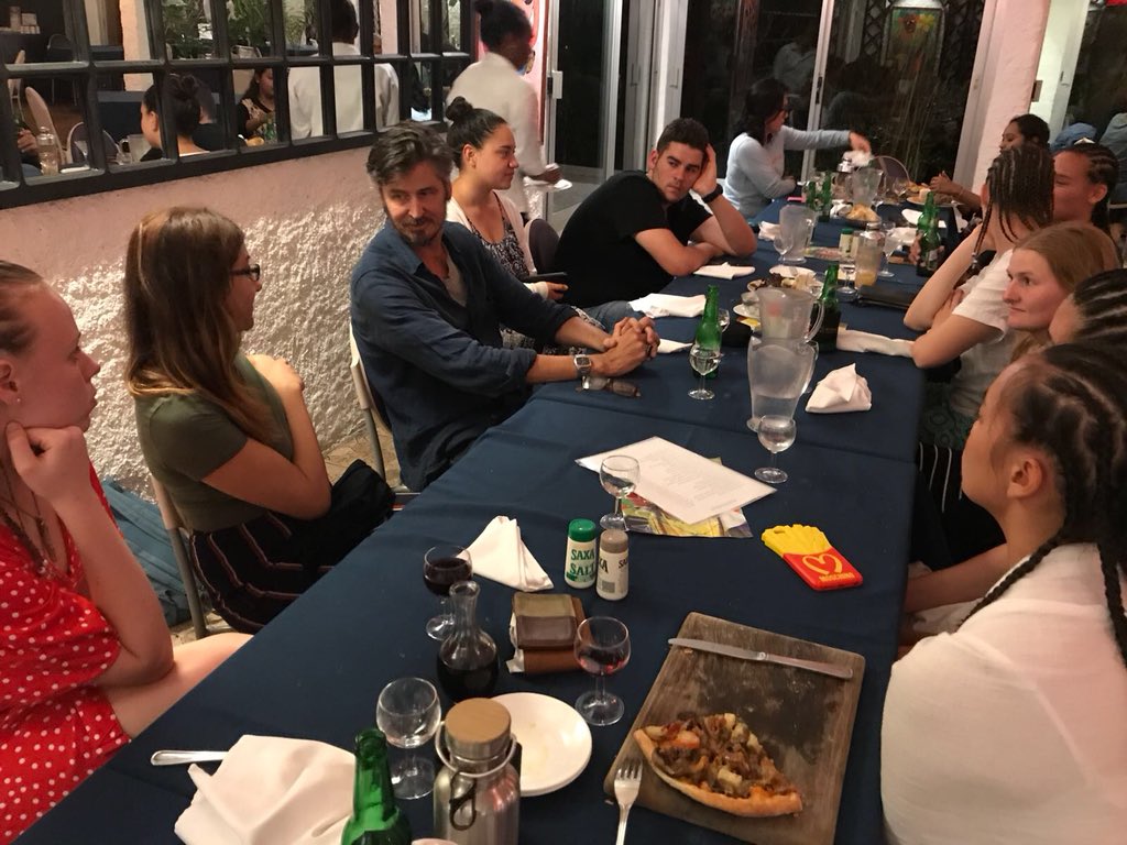 GriffComms's tweet photo. The #ClimateChange #Communication Study Tour was fortunate enough to have dinner and a chat with Australian photojournalist Ben Bohane. He is well known for his work in Asia and the Pacific Islands. @Griffith_Uni https://t.co/yHQNiTdLWg
