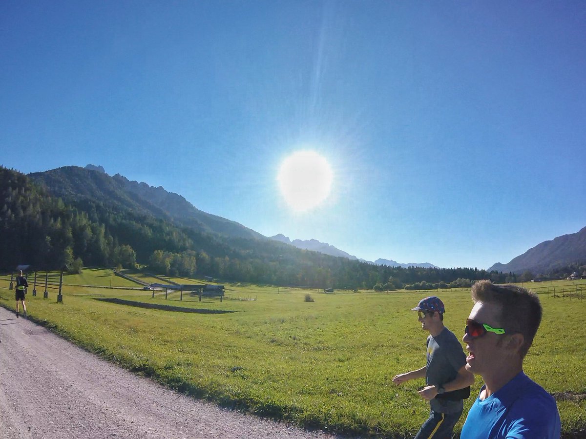 Beautiful day for our first jog in Slovenia! #weback #eurotrip
