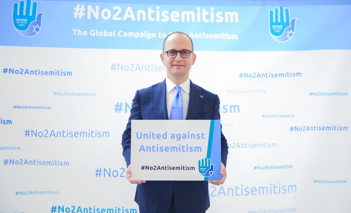 #UNGA : Minister @DItmirBushati stepping up against #antisemitism and joining the global campaign #No2Antisemitism