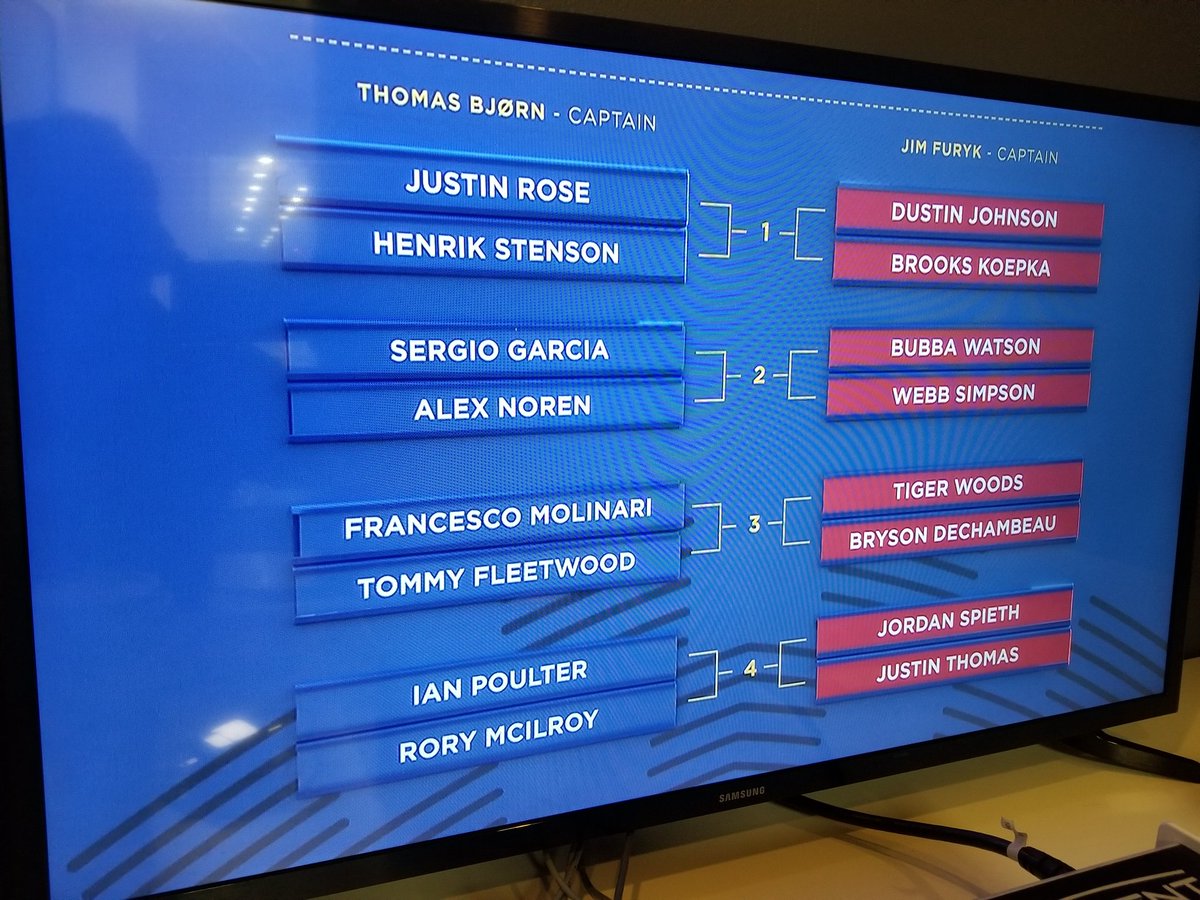 Estos son los partidos que les estaremos llevando en breve junto a  <a href="/FranciscoBlavia/">FRANCISCO BLAVIA</a> por la pantalla de <a href="/GolfChannelLA/">Golf Channel LA</a> . Nos acompaña tb un invitado especial. Para disfrutar de esta <a href="/rydercup/">Ryder Cup</a>