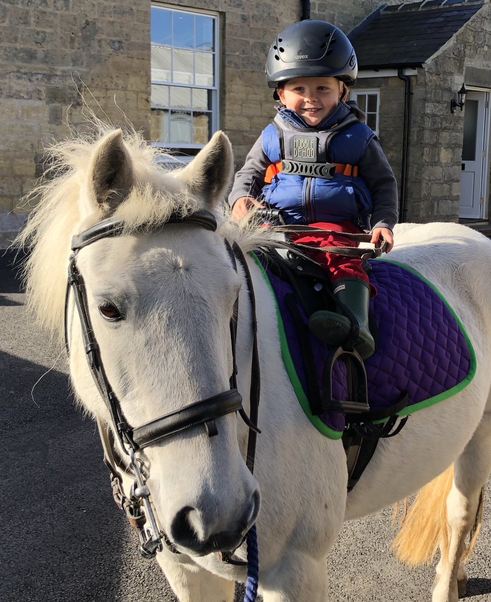 NACPritchard's tweet photo. Roo getting ready for a ride out on Fizz this morning, lucky boy, second pony!! #RooRocks #pony #ponyriding #childhoodadventures #hobbledehoo @hobbledehoo #outdoorschildhood #uvex @uvexuk #uvexequestrian #outdoorchild https://t.co/9CBkDg5wzp