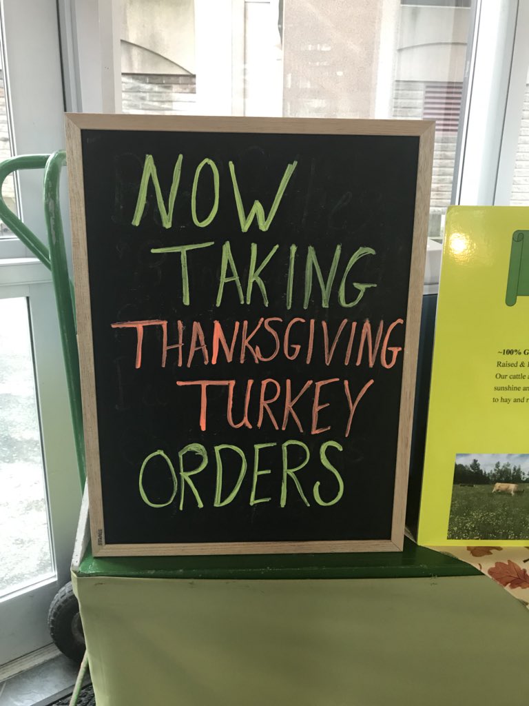 PastureHill's tweet photo. Don’t forget to order your #freerange   #Thanksgiving #Turkey ! Pick them up next Saturday @AlderneyMarket or @brewerymarket our turkeys will also be available @StirlingFruit farm market and @oem_halifax 🦃🍁🌾 https://t.co/j5jMM2mRPA