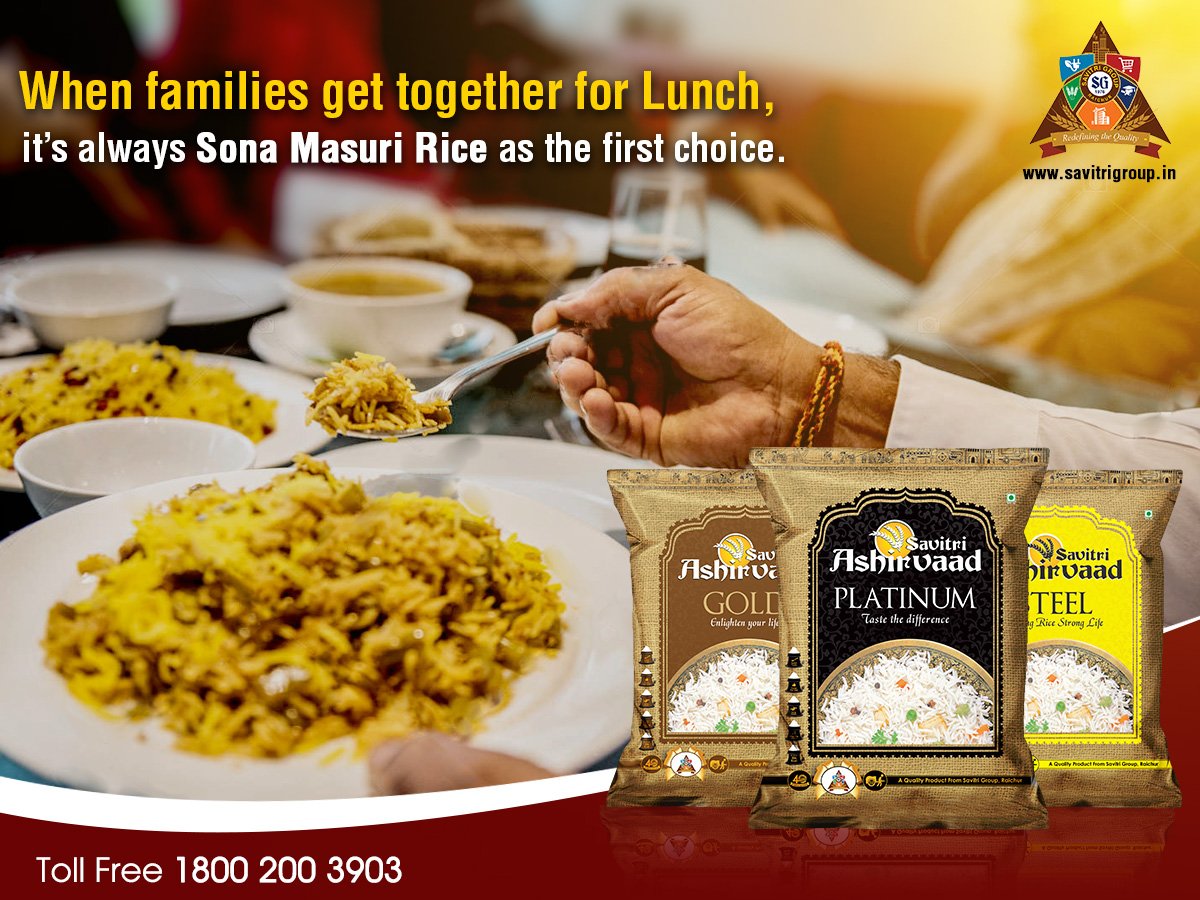 savitri_group's tweet photo. When families get together for lunch, it’s always Sona Masuri rice as the first choice.
#Savitriashirvaad #QualityRice #Sonamasuri #ProductRice
#SonamasuriRice #familyRice #Lunch #BrandRice #BrandedRice #PremiumRice #IndianSpecialRice #BrokenRice #VarietyRice #QualityRice https://t.co/OtFnrcWdY1
