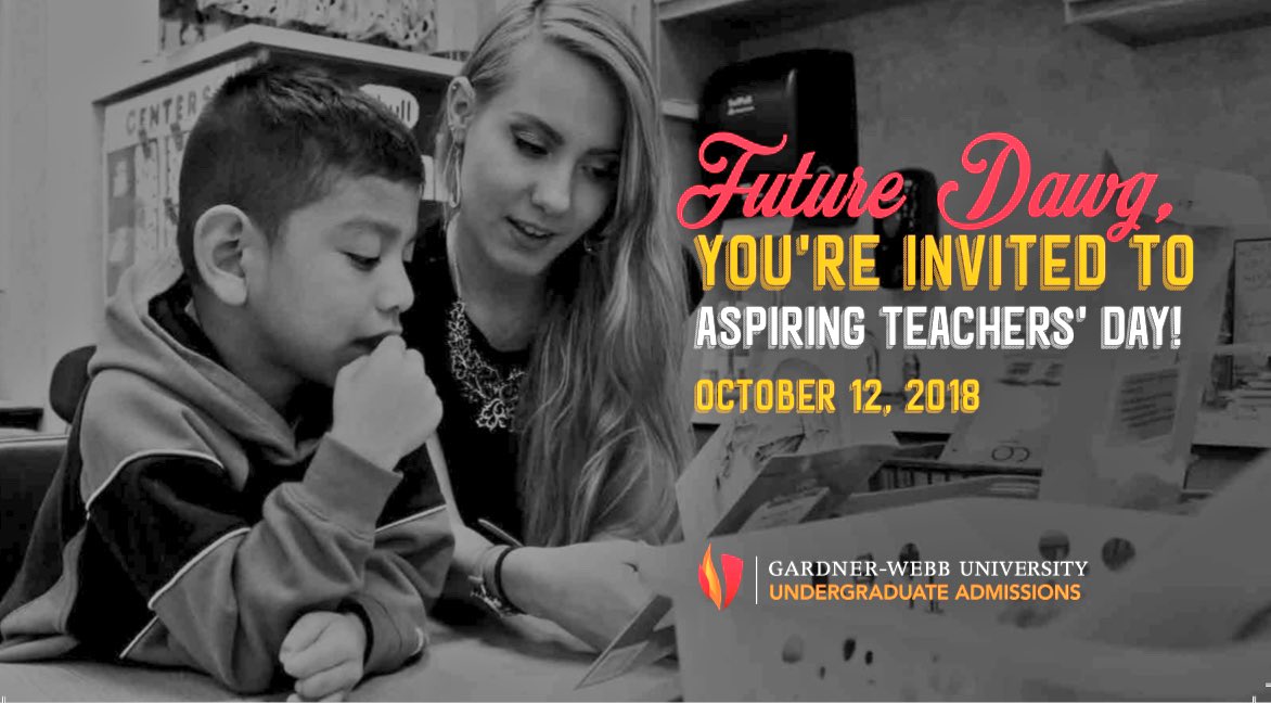 _parkerjl's tweet photo. Our 1st Aspiring Teachers’ Day is Oct 12. High school juniors &amp; seniors (and families) are invited to learn about the School of Ed. Attendees will participate in breakout sessions, meet SOE faculty, have lunch with future classmates, &amp; take a campus tour! https://t.co/1a0kiPYRcl https://t.co/U3wDCX2Q2d